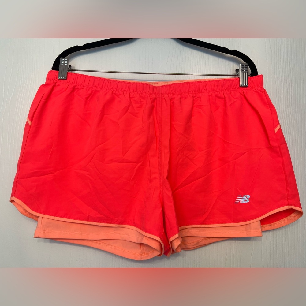 New Balance Bright Orange Athletic Shorts Lightweight Breathable